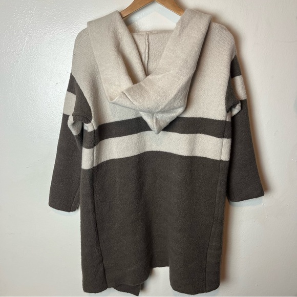 Lulus Cozy Caption Ivory Brown Long Oversized Open Cardigan Sweater Size S/M - Picture 5 of 5